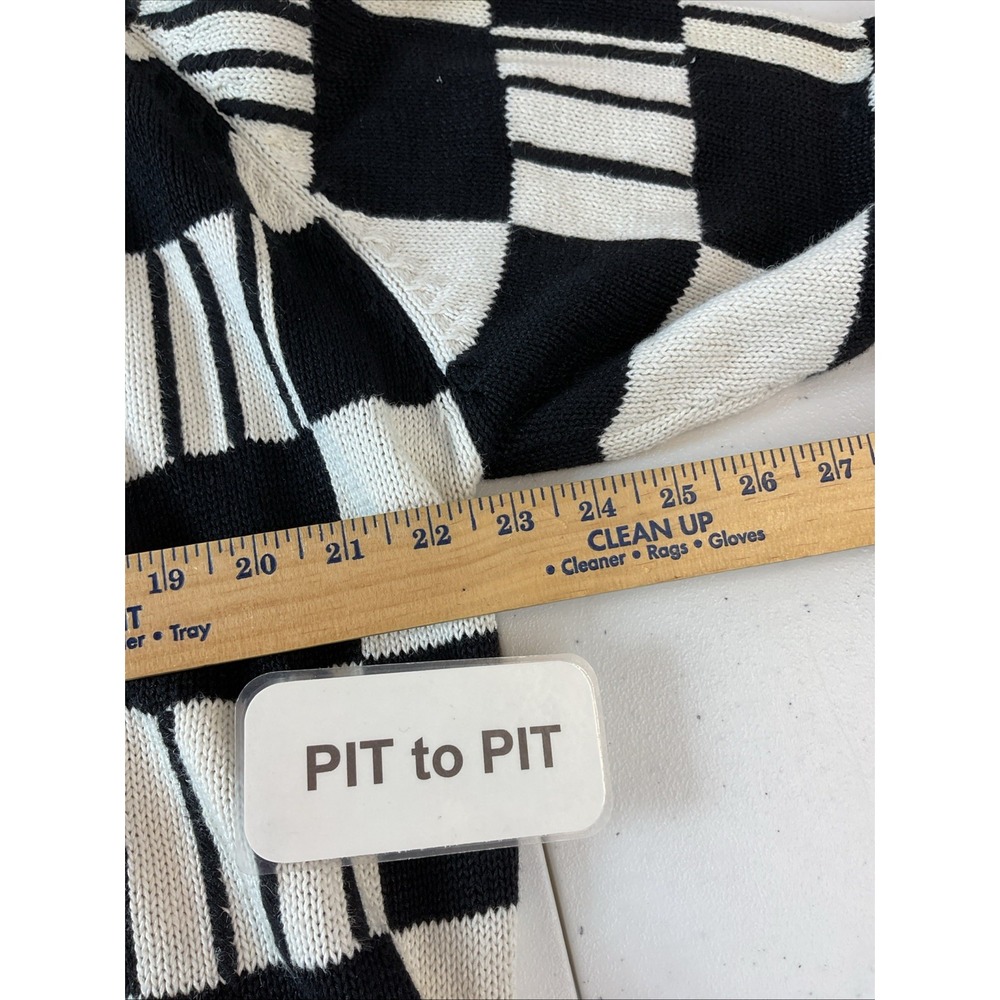 VTG Michael Simon OS Unique Checkered Funky Sweater Cardigan art to wear Gaudy - Picture 9 of 11
